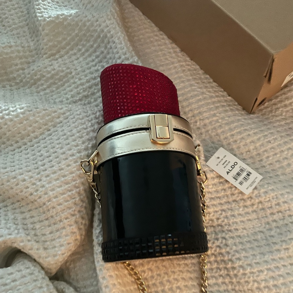 Aldo Red and Black Lipstick Shoulder Bag